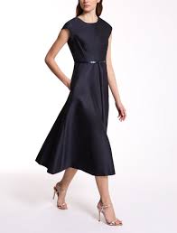 Max Mara Oxford Navy Silk And Cotton Dress