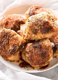 Crispy Baked Chicken Thighs The Salty Marshmallow Recipe Baked Chicken Thighs Baked Chicken Crispy Baked Chicken Thighs