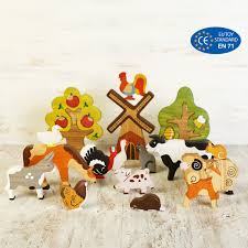 Wooden Farm Small World Play Set 17pcs Toy Farm Animals Etsy In 2020 Farm Animal Toys Farm Animals Playset