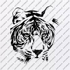 Tiger Svg File Tiger Svg Original Design Tiger Clip Art Animals Svg File Tiger Vector Graphics Svg For Cricut For Silhouette Svg Eps Pdf Dxf Png Jp Vector Graphics Silhouette
