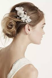 Organza Flower and Crystal Comb Set