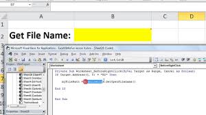Excel Vba Basics 28 Get The Name Or File Path Open File Browser In Vba Youtube