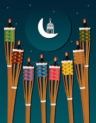Ramadan Obor Puluh Pelita Center Tag Night Card Stock Vector Illustration Of Aquarelle Festive 72447937