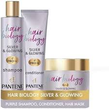 With a combination of vitamin e, mango, macadamia, avocado, cupuaçu, and murumuru butter, this rich masque drenches your strands in moisture for soft, supple hair. Pantene Pro V Hair Biology Grey Glowing Shampoo And Conditioner Set With Jojoba Purple Shampoo For Blonde Hair Hair Conditioner And Hair Mask Set For White And Grey Hair Buy Online At