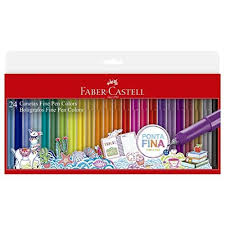 Caneta Hidrográfica Ponta Fina Preta Fine Pen Faber Castell Caneta Faber Castell Fine Pen 24 Cores Caneta Faber Castell Coisas De Papelaria Materiais Escolares Bonitos