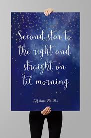 Items Similar To J M Barrie Quote Peter Pan Quote Instant Download Printable Wall Art Second Star To The Righ Peter Pan Quotes Peter Pan Peter Pan Nursery
