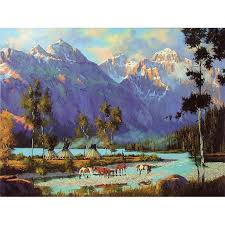 Leanin Tree Summer Lodges Birthday Greeting Card Birthday Greeting Cards Native American Art Watercolor Landscape