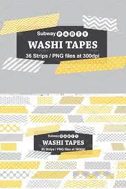 Gray Yellow Washi Tape Strips Washi Tape Washi Digital Photo Frame