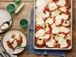 Recipe Of The Day No Fry Sheet Pan Eggplant Parm Classic Eggplant Parm Is Normally Born In A Skillet Breaded A Food Network Recipes Sheet Pan Recipes Recipes