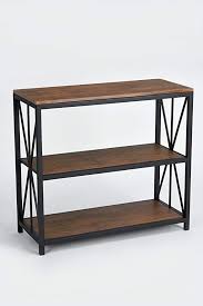 Dark Coffee Black Metal Frame 3 Tier Console Table Bookcase Bookshelf Console Table Black Metal Frame Console Table Decorating
