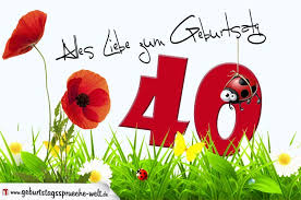 Geburtstagskarte Mit Blumenwiese Zum 40 Geburtstag