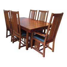 Kimball Mission Style Arts And Crafts Dining Set 7 Pieces In 2021 Craftsman Dining Room Mission Style Furniture Dining