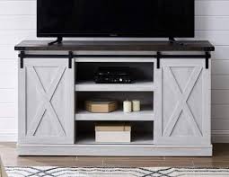 The tv stand is engineered out of solid wood and wood veneers. Edyo Living Farmhouse Sliding Barn Door Tv Stand For Tv Up To 65 Inch Flat Screen Media Console Table Storage Cabinet Wood Entertainment Center Ranch Rustic Style Gray Wash