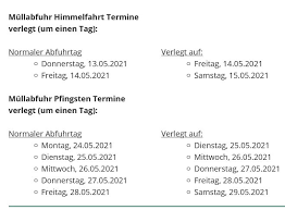 Wenn die müllabfuhr gar nicht fahren kann, werden die tonnen geleert, sobald es wieder möglich ist. Mullabfuhr Termine Row 2021