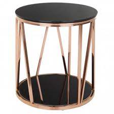 Check out our gold side table selection for the very best in unique or custom, handmade pieces from our coffee & end tables shops. Alvaro Rose Gold Side Table Modern Furniture Dining Side Tables