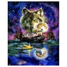 How to create a paint night at home crafty thoughts from a foodie mom. Wolf Night Scenery 5d Diy Diamond Painting Kit Full Drill Etsy Diamond Painting Night Scenery Painted Christmas Gifts