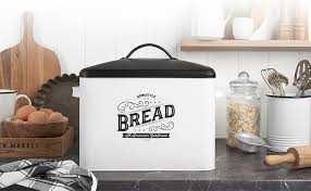 Find kitchen canisters white now! Extra Large White Bread Box Wood Lid Bread Storage Container Home Bread Boxes Ourvagabondstories Com