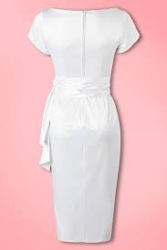 60s Ava Pencil Dress In White