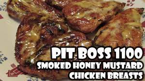 Close pellet grill lid and cook at 250 degrees for about 1 hour or until the chicken reaches 160 degrees f. Smoked Honey Mustard Chicken Breasts Pit Boss Pro Series 1100 Youtube