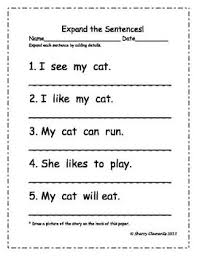 Expand The Sentences Writing Worksheets Kindergarten Writing 1st Grade Writing