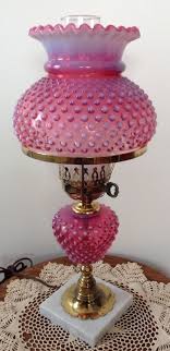 Vintage Fenton Cranberry Opalscent Hobnail Student Lamp Fenton Lamps Antique Glassware Antique Glass