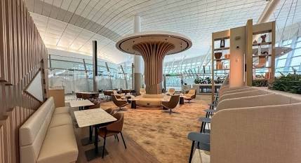 Etihad Airways Premium Lounge at Zayed International Airport, AI generated