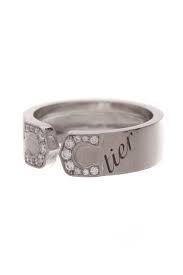 Cartier Diamond C De Cartier Ring White Gold Size 5 75