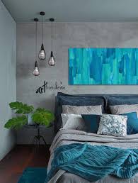 Large Abstract Canvas Wall Art Modern Teal Navy Blue Living Etsy Blue Bedroom Decor Blue Walls Living Room Master Bedroom Wall Art