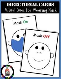 Wearing A Mask Visual Cue Cards By Train N Station Tpt Cue Cards Visual Cue Visual
