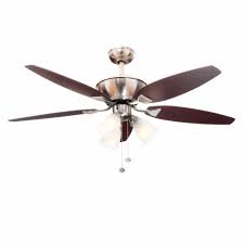 Hampton Bay Carrolton 52 In Indoor Brushed Nickel Ceiling Fan With Light Kit Yg288a Bn The Home Depot Brushed Nickel Ceiling Fan Ceiling Fan With Light Ceiling Fan