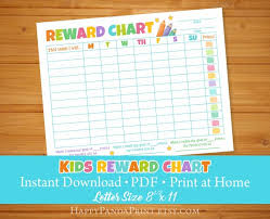 Reward Chart Kids Routine Chart Weekly Chore Chart Printable Kids Charts Children To Do List Toddler Behaviour Chart Daily Checklist