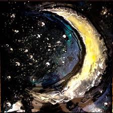 1st Later For My Moon And Stars Resin Painting More To Come Resinart Moonpainting Paintingbykaryn Resin Art Painting Moon Painting Resin Art