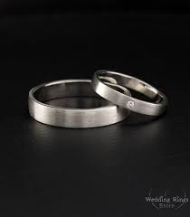 Simple Wedding Band Set His And Hers Wedding Rings Matte Etsy Gorgeous Wedding Rings Silver Wedding Rings Wedding Ring Sets