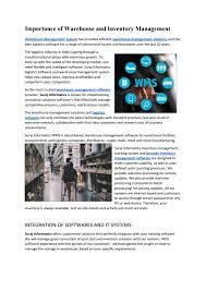 Even in the standard version, our warehouse management system (wms) supports all relevant warehouse forms, types and technologies. Importance Of Warehouse And Inventory Management By Suraj Informatics Issuu