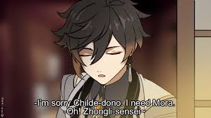 Zhongli Childe In 2020 Baby Blue Aesthetic Memes Chibi