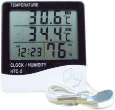 They generally can't be left in the food while it's cooking, but some do come with a corded probe that can be left in while the thermometer stays. Htc 2 Digital Thermometer Hygrometer Weather Station Temperature Humidity Meter Clock Wall Indoor Outdoor Sensor Probe Lcd Lampa Tronics