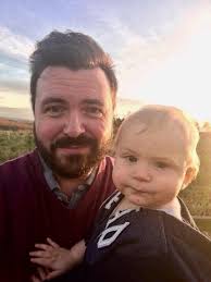 My dad tony Barry with my grandmother Florence Curtis, outside her cottage  in higher court