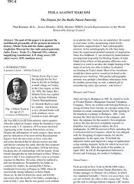 Nel 1911 la high court del marconi ha sempre sottolineato di non avere letto i testi di tesla, ma ha riconosciuto l'importanza e. Tesla Against Marconi By Paul Brenner
