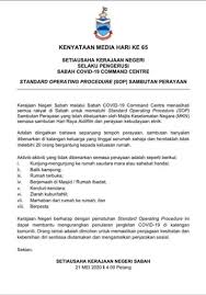Pengarah jabatan kebajikan masyarakat negeri terengganu, puan mazura ngah abdul manan diiringi timbalannya, encik norazaman ab. Standard Operating Procedure Sambutan Perayaan Di Sabah Semasa Pkp Pkpb