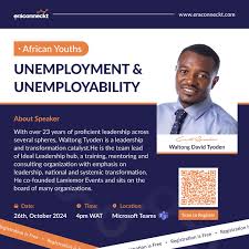 For our upcoming webinar, join us will be someone who has a vision for  African youths. Meet Mr. Waltong David Tyoden. Have you registered to join  the webinar? Click the link in