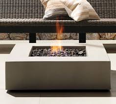 30''x 30''x 25''(l x w x h), net weight of fire pit table: Abbott Concrete 40 Square Low Natural Gas Fire Pit Table Pottery Barn