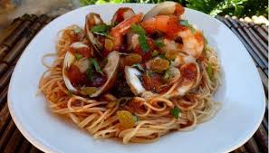 Angel Hair Pasta With Red Sauce And Shellfish The Mccallum S Shamrock Patch Recipe Main Meals Pasta Tasty Pasta Red Sauce