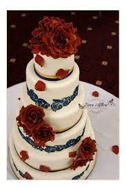 Gold Wedding Cakes Burgundy Wedding Cake Wedding Cakes Maroon Rose Gold Wedding Cakes