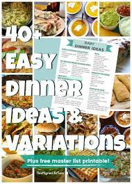 The trinity of weeknight dinners: Easy Dinner Ideas Mega List This Pilgrim Life