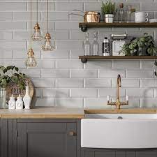 Think of white metro tiles with dark grey grout with its classic industrial look. Metro Light Grey 100x300 Tiles Tile Giant