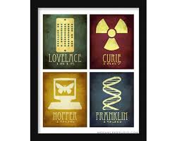 Women Of Science 8x10 Art Print Poster Four Female By Meganlee 8x10 Art Prints Posters Art Prints Art Prints