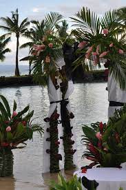 Black And White Wedding Beautiful Pink And Red Ginger Flowers Decorate The Arch On The Beach Levasaresort Ocean View Restaurant Ocean Front Property Resort