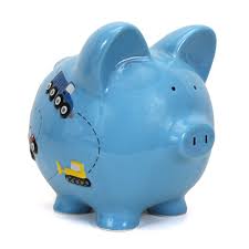 Amazon.com : Child to Cherish Ceramic Piggy Bank for Boys, Construction  Trucks, Blue : Toy Banks : Toys & Games