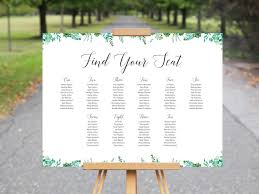 Printable Wedding Seating Chart Succulents Seating Plan Green Succulents Wedding Table Chart Wedding Sign Wedding Stationery