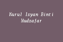Part time tutor, open university malaysia (oum). Nurul Izyan Binti Mudzafar Advocate And Solicitor In Gombak